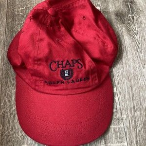 Vintage Chaps Ralph Lauren Retro Strapback Golf Hat Adjustable Read Red